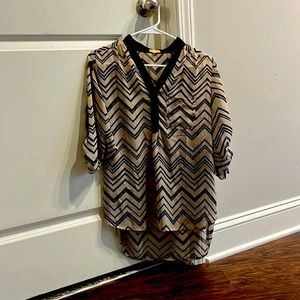 Black & Tan Striped Blouse